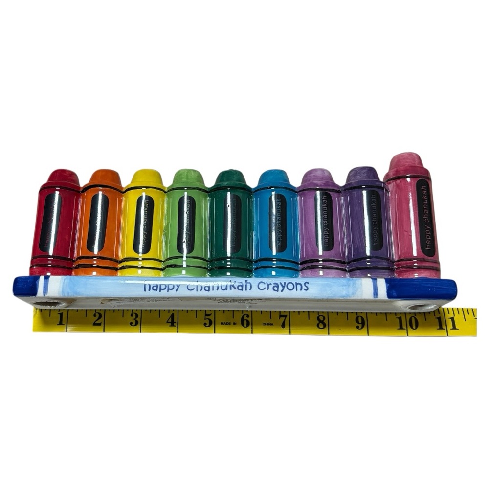 Handpainted Ceramic Menorah “Rite Lite Chanukah Express”